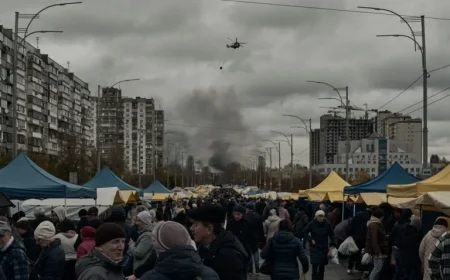“Russian Ballistic Missile Hits Kyiv, Killing 2 and Injuring 12”