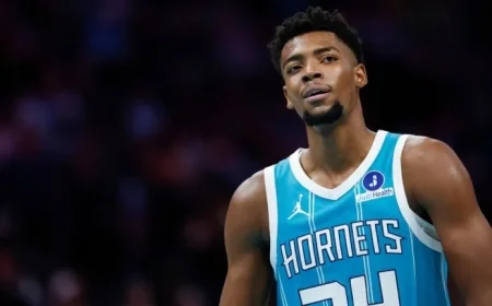 Hornets’ Brandon Miller Leaves 76ers Game Due to Shoulder Injury