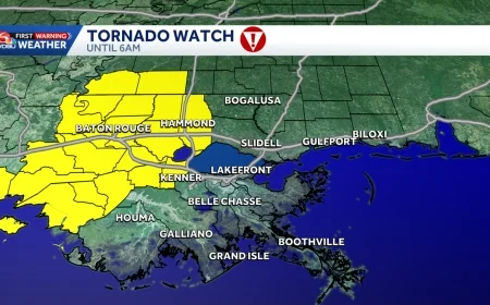 Tornado watch: overnight storms rattle Gulf Coast and Southern Plains as forecasters flag brief spin-up risk
