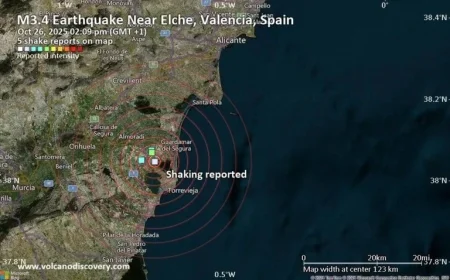 Possible Earthquake Strikes Near Elche, Valencia Minutes Ago