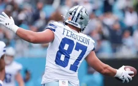 Haley Cavinder celebrates National TE Day by recreating Jake Ferguson’s TD moves