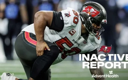 Vita Vea Ready to Play as Bucs Face Saints in Superdome