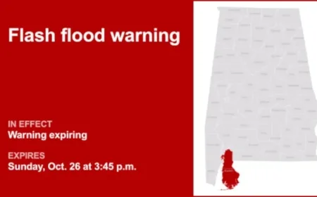 Baldwin County Faces Flash Flood Warning Sunday – Immediate Action Needed