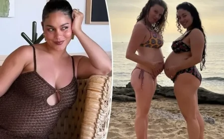 Vanessa Hudgens Showcases Baby Bump in Floral Bikini