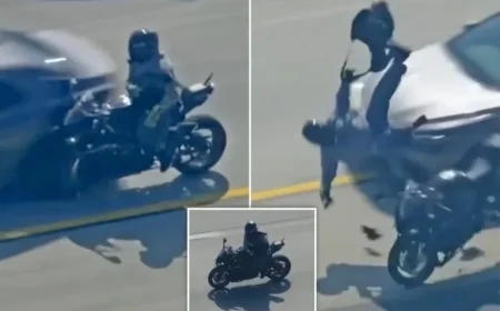 Motorcyclist Suspected in Police Shooting Crashes During California Highway Chase