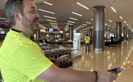 Air Traffic Controllers Distribute Flyers at SLC International Airport