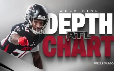 Falcons Reveal Week 9 Depth Chart Against New England Patriots