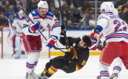 Canucks’ Conor Garland Exits Rangers Game