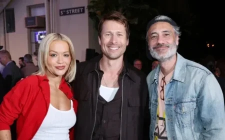 Celebrities Rally Behind Glen Powell at ‘Running Man’ Screening on Paramount Lot