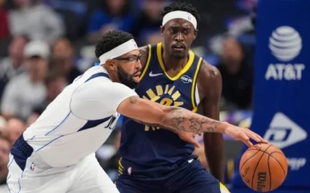 Anthony Davis Exits Mavericks Game Due to Sore Leg Against Pacers
