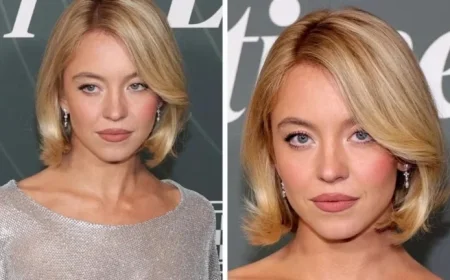 Sydney Dazzles in Bold Red Carpet Gown