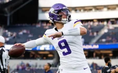 J.J. McCarthy Returns to Full Practice; Starts Against Lions Sunday