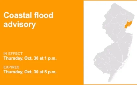 Coastal Flood Advisory Impacts Three NJ Counties Until Thursday Evening