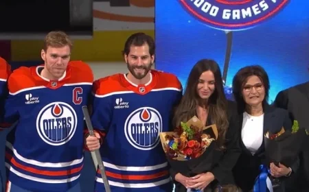 Oilers Celebrate Henrique’s 1,000th NHL Game Milestone