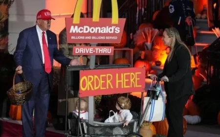 Trump Welcomes Trick-or-Treaters at White House Halloween Celebration