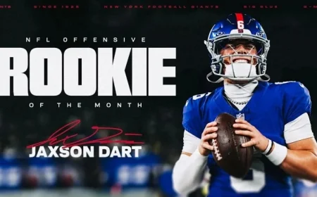Jaxson Dart Earns NFL Offensive Rookie of the Month Honors