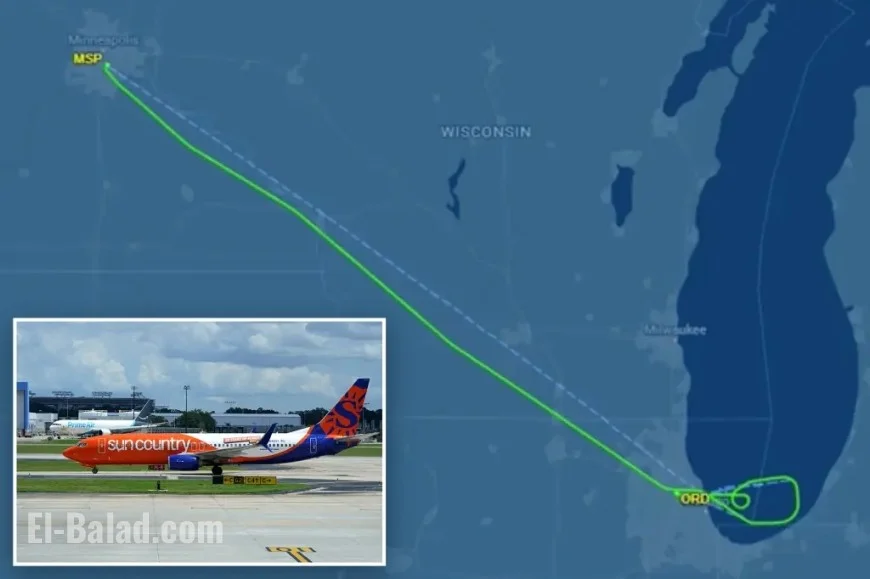 New Jersey-Bound Flight Makes Emergency Landing in Chicago After Sun Country Airlines Incident Sparks Panic Onboard