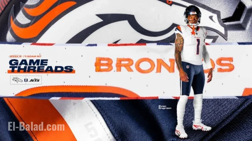 Broncos Don Summit White Jerseys, Midnight Navy Pants Against Jets