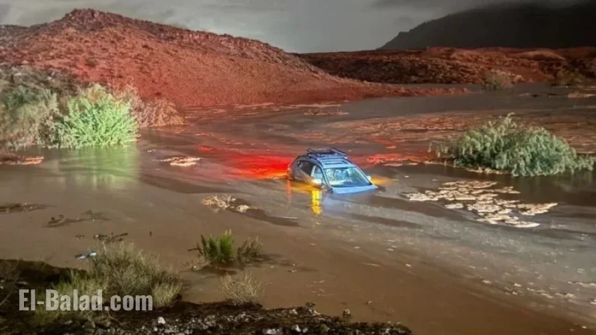 Rescuers Save Driver from Flooded Car in Southern Utah Rains