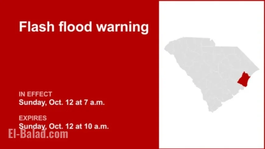 Georgetown County Faces Flash Flood Warning Sunday Morning Amid Heavy Rain