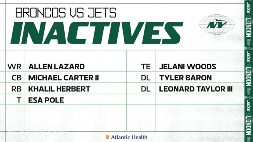 Jets’ Carter, Lazard Inactive Against Broncos in London Matchup