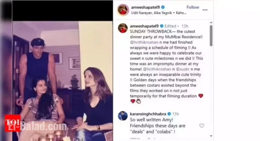 Ameesha Patel Shares Rare Throwback Photo with Hrithik Roshan, Sussanne Khan