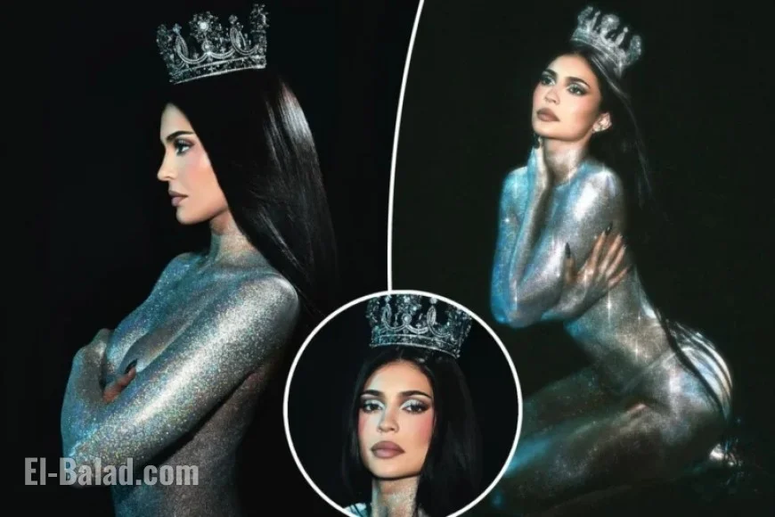 Kylie Jenner Dazzles in Body Glitter and Crown for King Kylie Launch