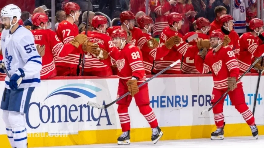 Kane, DeBrincat Shine as Red Wings Rally to Defeat Maple Leafs