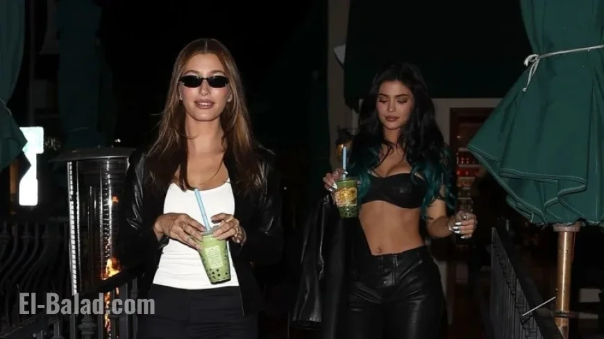Kylie Jenner and Hailey Bieber Embrace 2010s Style with Teal Hair and Boba