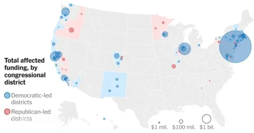 Trump Stops Billions in Grants to Democratic Districts Amid Shutdown
