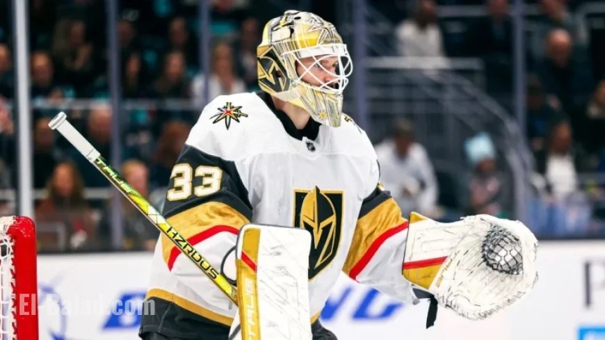 Golden Knights’ Goalie Adin Hill Leaves Game After Mask Hit