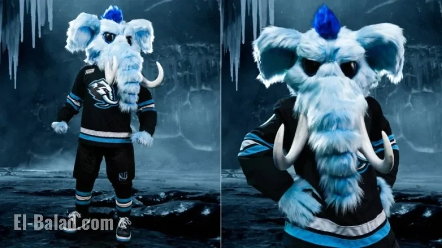 Tusky the Mammoth Mascot Emerges from Ice Before Home Opener