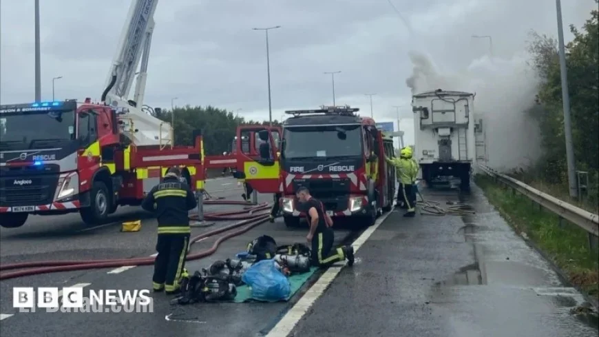 M5 Reopens After Lorry Fire Sparks Major Devon Delays