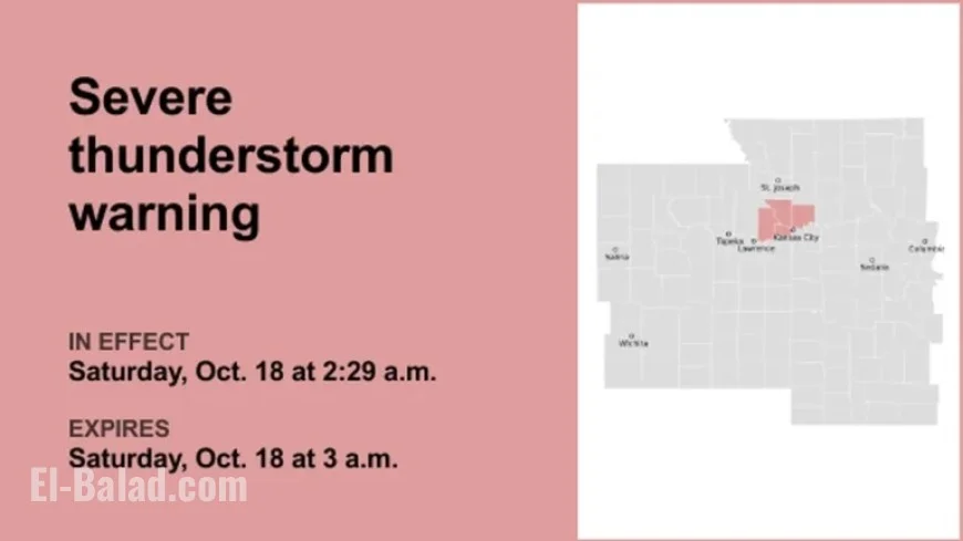 Severe Thunderstorm Warning Issued for Kansas City Until 3 a.m. Saturday