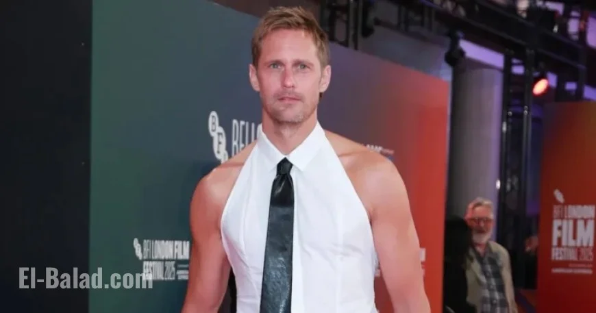 Alexander Skarsgard Shows Off Muscles in Tank and Leather Pants