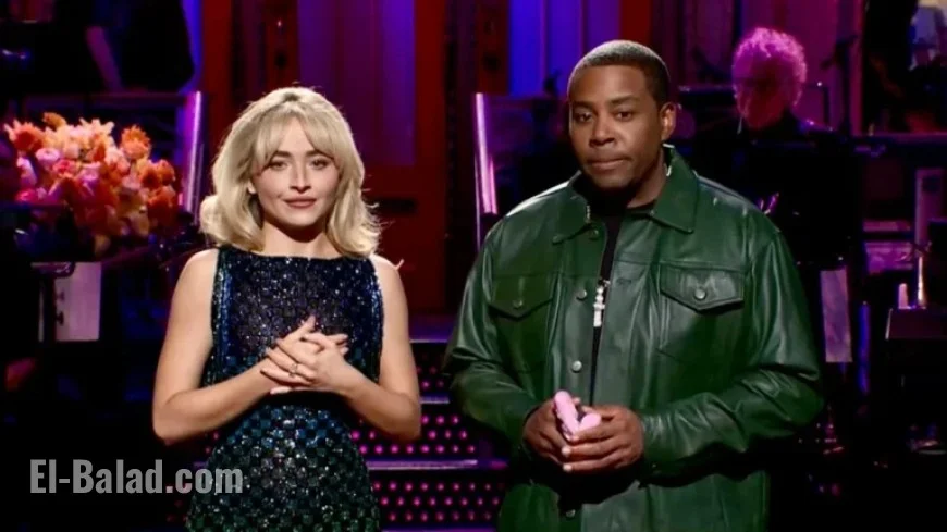 Sabrina Carpenter Laughs Off Provocative Photo in ‘SNL’ Monologue