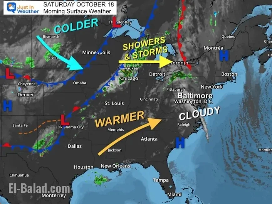 October 18: Cloudy Today, Sunny Sunday, Nighttime Rain Expected