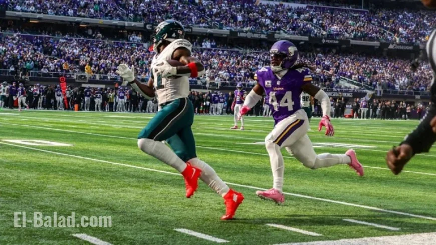 Jalen Hurts Connects a 37-Yard Touchdown with A.J. Brown Against Vikings
