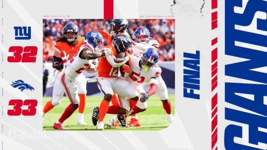 Giants Defeated by Broncos in Close 33-32 Contest