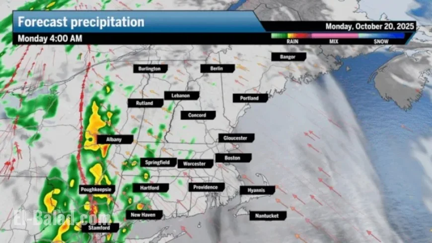 Heavy Downpours and Gusty Winds to Disrupt Monday Morning Commute