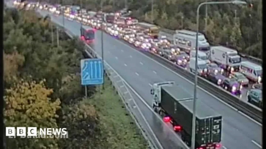 Truck and Car Crash Causes Long Delays on Essex M25