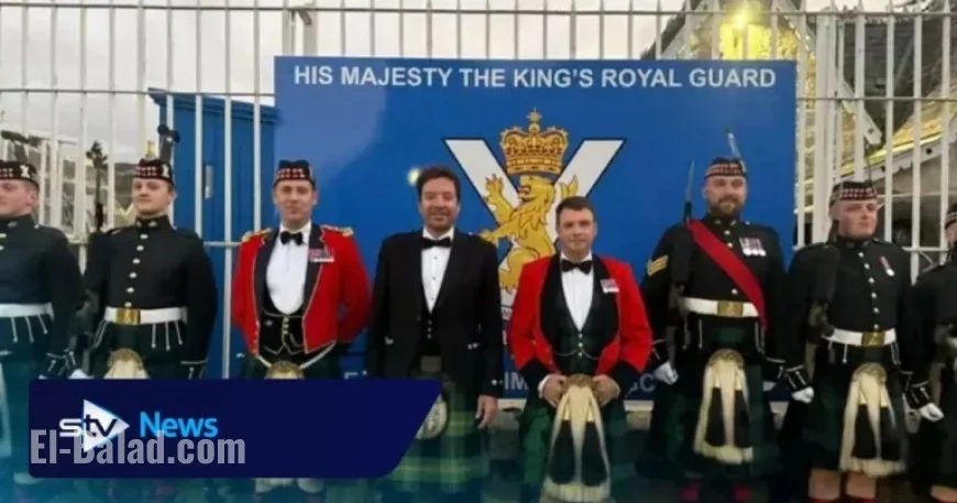 Jimmy Fallon Receives Highland Welcome from Soldiers on Scotland Holiday