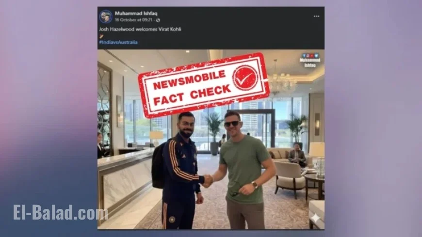 AI-Generated Image Falsely Depicts Josh Hazlewood Welcoming Virat Kohli