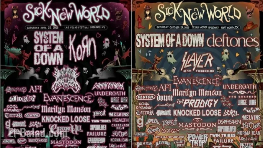 Sick New World Fest 2026: System of a Down, Deftones, Slayer, Korn Rock Vegas & Texas