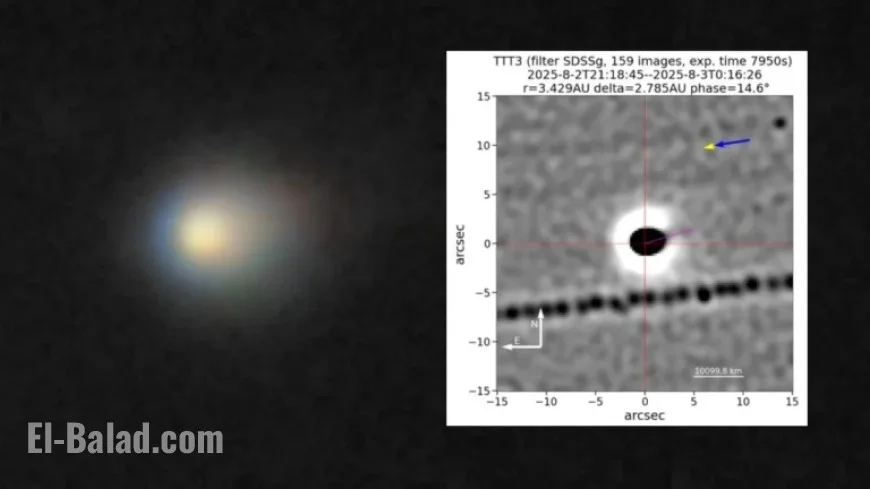 Comet 3I/ATLAS Fires Sunward Jet in Stunning Telescope Image