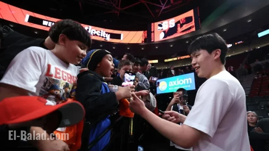 Blazers’ Yang Hansen Fulfills Fan’s Dream Before Warriors Match