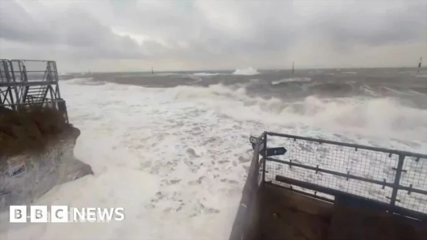 Storm Benjamin Triggers Dramatic High Tide at Sea Palling