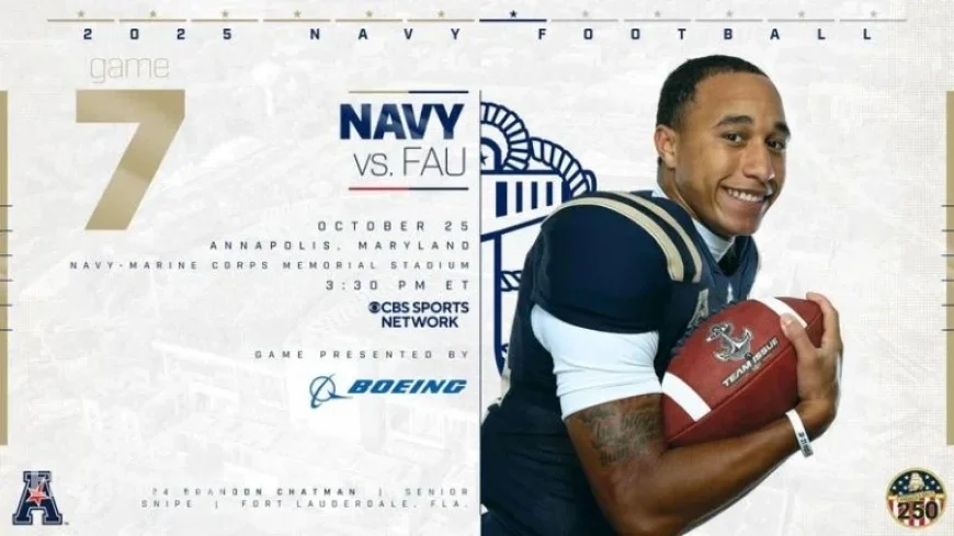 Navy Football Hosts FAU in First Conference Clash