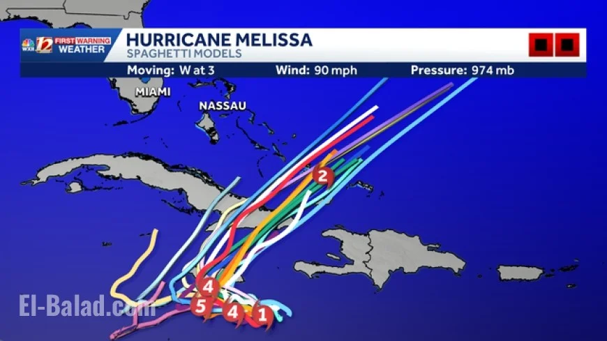 Hurricane Melissa spaghetti models: latest track consensus, uncertainty zones, and timing for Jamaica, Hispaniola, and Cuba