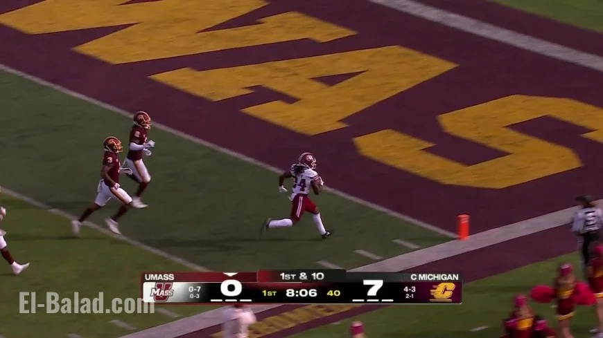 Central Michigan football rolls past UMass 38–13: Townsend’s three-touchdown outburst powers Homecoming win